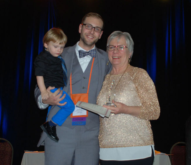 Schleicher With son Isaiah and Phyllis Castens Wiederhoeft, Executive Director, ALDE